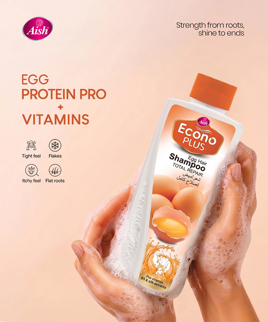 Aish Econo Plus Egg Hair Shampoo – Protein & Vitamin Care for Strong Hair