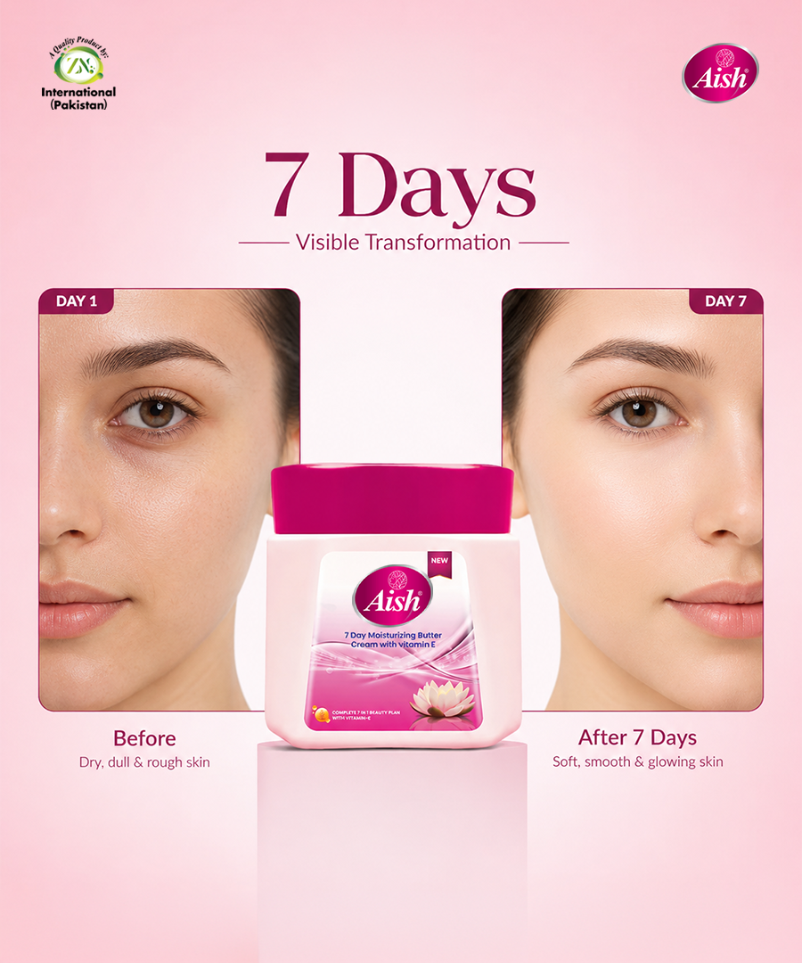 AISH 7 DAY MOISTURIZING BUTTER CREAM WITH VITAMIN E JAR 150ML