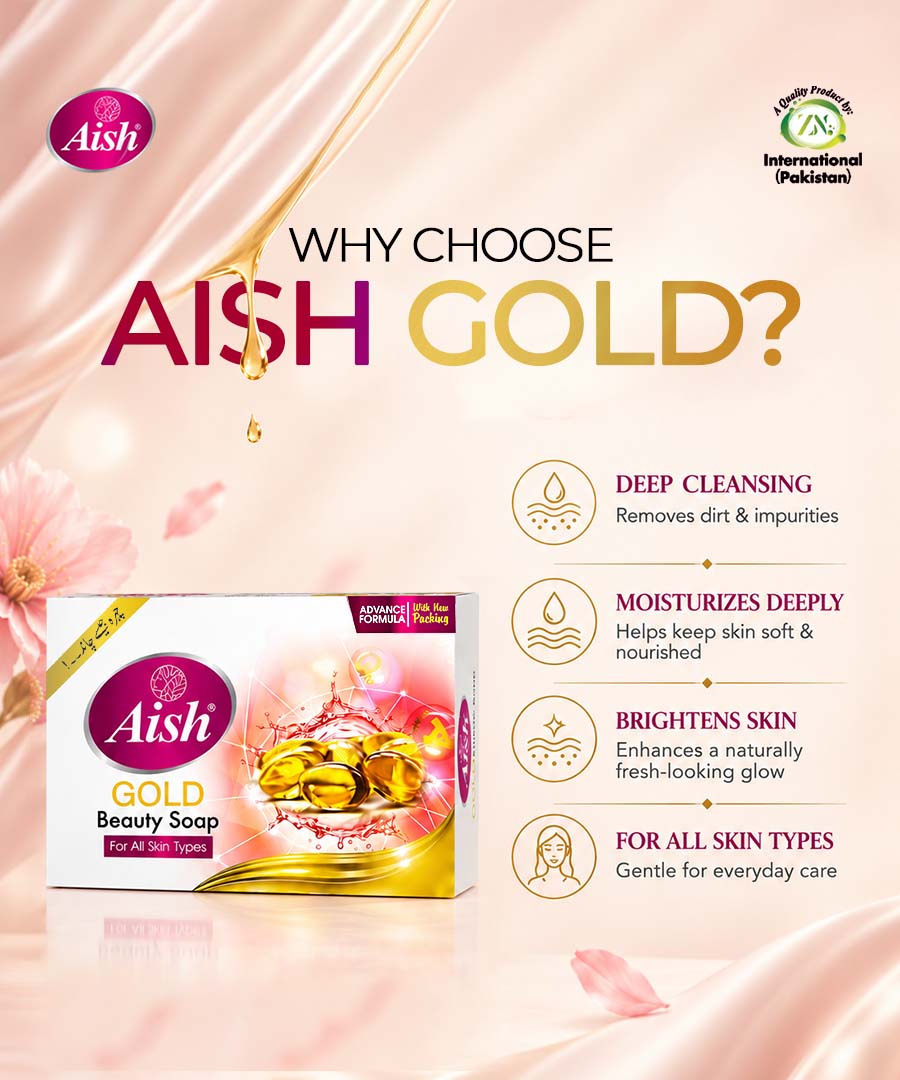 AISH GOLD BEAUTY WHITENING SOAP – BRIGHTENING, CLEANSING & SKIN CARE BAR