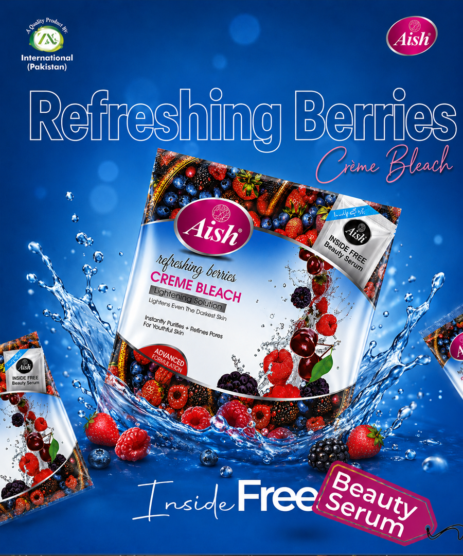 AISH BERRIES BLEACH CREAM SHACHET -  FOR BRIGHTER FACIAL GLOW 33GM