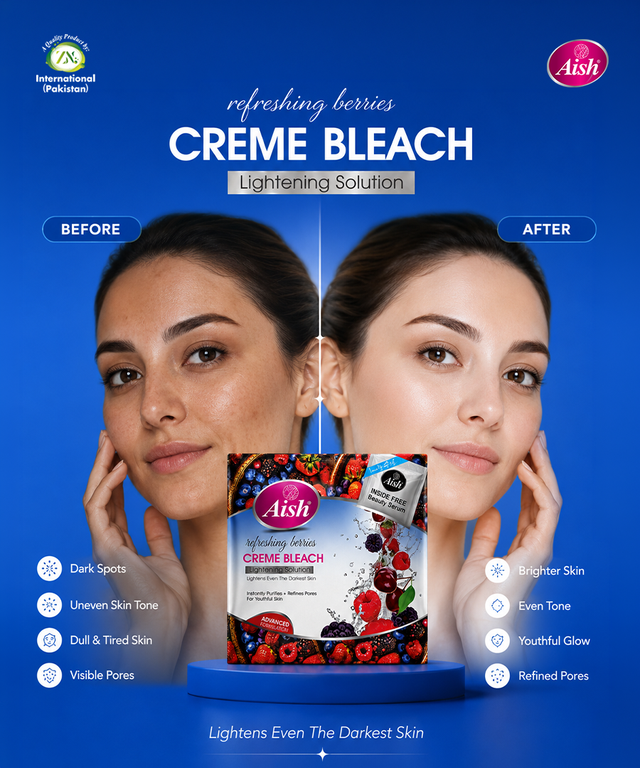 AISH BERRIES BLEACH CREAM SHACHET -  FOR BRIGHTER FACIAL GLOW 33GM