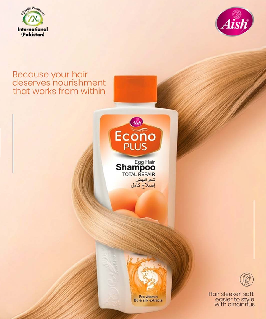 Aish Econo Plus Egg Hair Shampoo – Protein & Vitamin Care for Strong Hair
