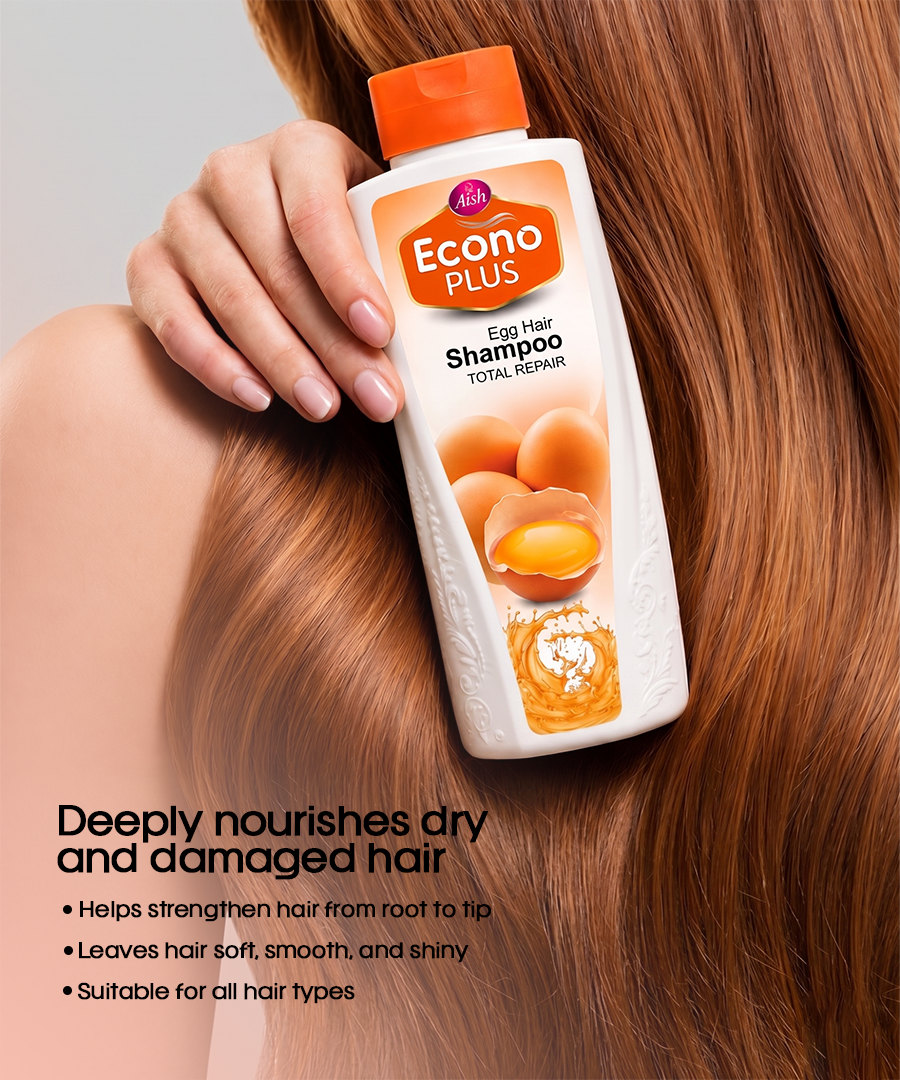 Aish Econo Plus Egg Hair Shampoo – Protein & Vitamin Care for Strong Hair