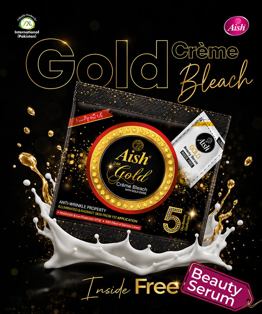 AISH 24K GOLD BLEACH CREAM SACHET - FOR LUXURIOUS RADIANCE 33GM