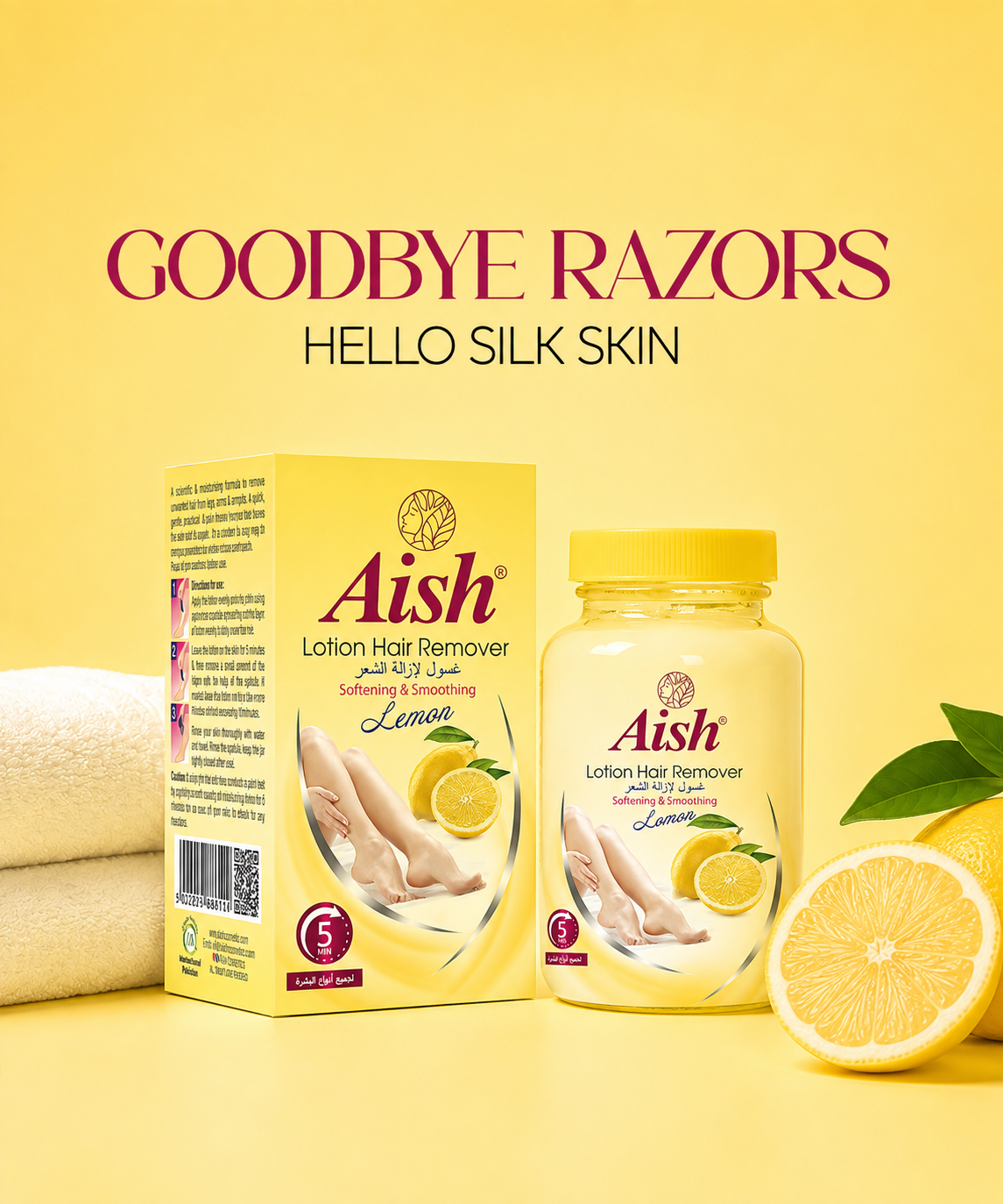 AISH HRC JAR 120ML LEMON HAIR REMOVAL LOTION