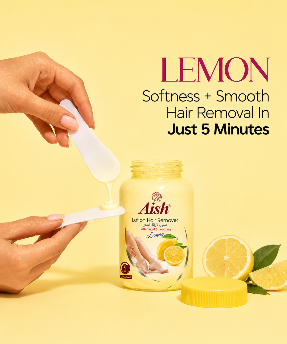 AISH HRC JAR 120ML LEMON HAIR REMOVAL LOTION