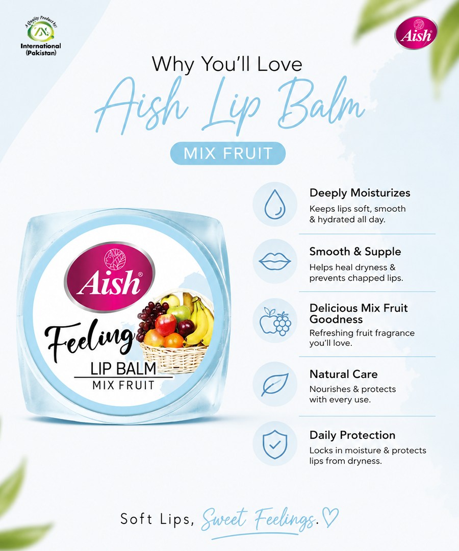 AISH MIXED FRUIT BUTTER LIP BALM - FOR NOURISHED & SOFT LIPS