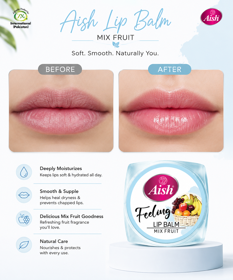 AISH MIXED FRUIT BUTTER LIP BALM - FOR NOURISHED & SOFT LIPS