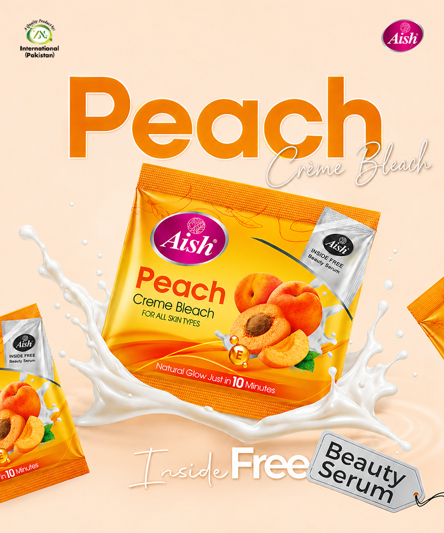 AISH PEACH BLEACH CREAM SACHET - FOR SOFT & GLOWING SKIN 33GM
