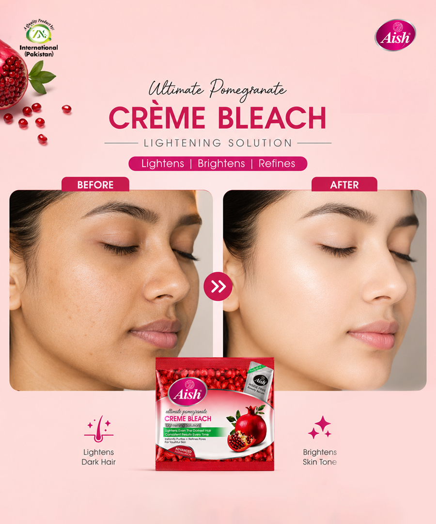 AISH POMEGRANATE BLEACH CREAM SACHET - FOR FRESH & RADIANT SKIN 33GM