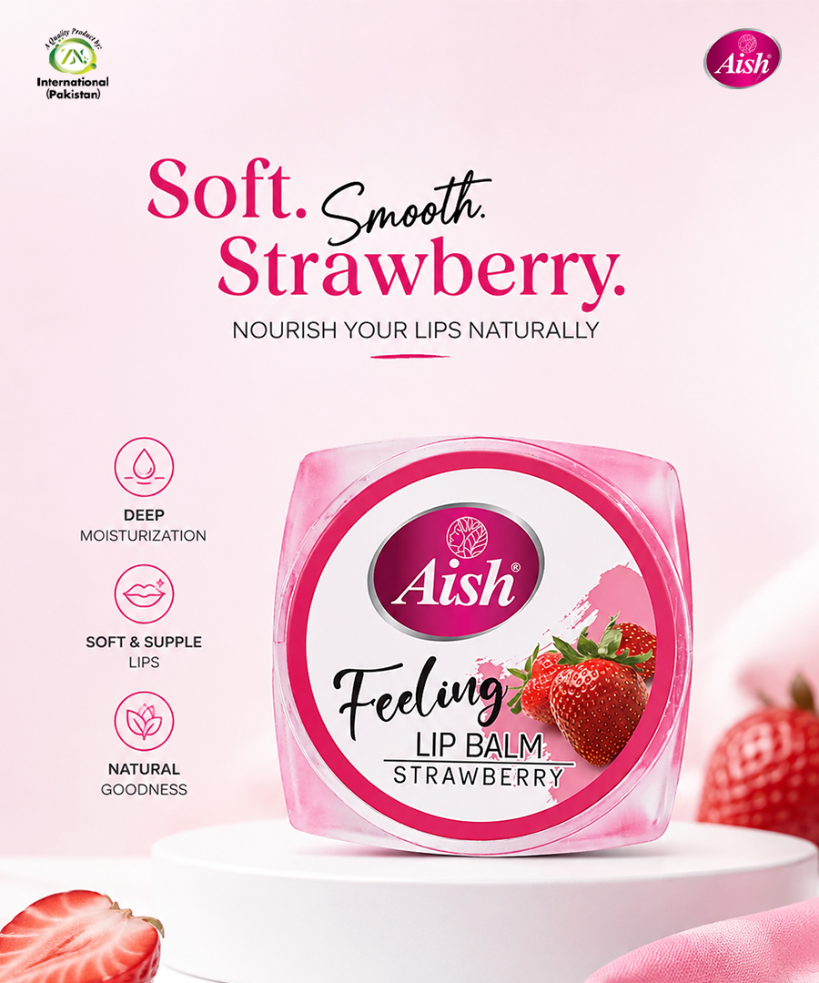 AISH STRAWBERRY LIP BALM - FOR SOFT, SMOOTH & MOISTURIZED LIPS