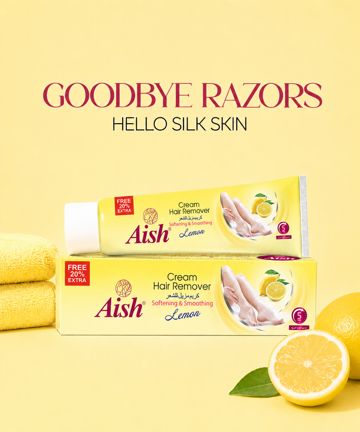 AISH PREMIUM YELLOW HAIR REMOVAL HRC TUBE | SMOOTH & SILKY SKIN