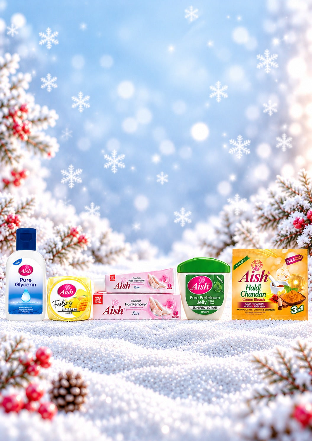 Aish Cosmetics Winter Care Bundle – Complete Skincare & Beauty Essentials Set