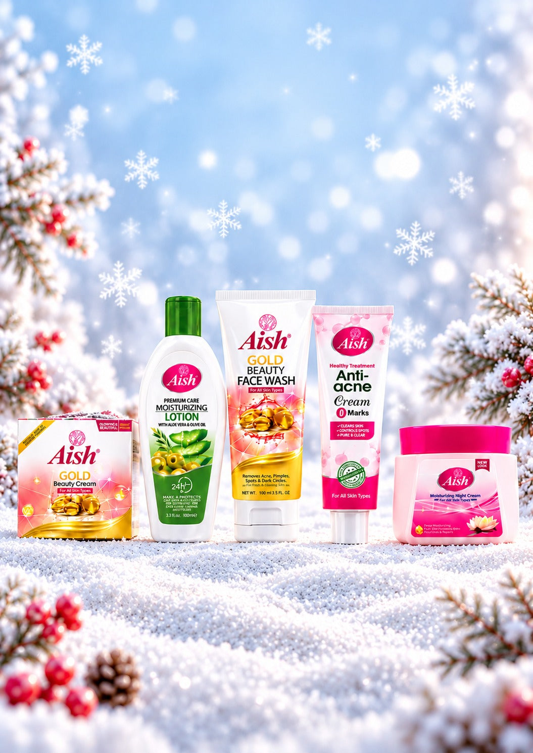 Aish Cosmetics Winter Care Bundle – Complete Skincare & Beauty Essentials Set
